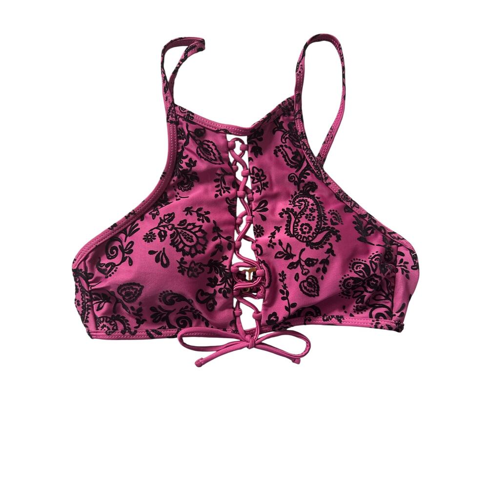 Ibiza  bikini Swimwear NWT Burgundy black velvet size small